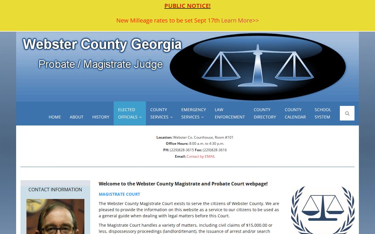 Webster County arrest warrant Magistrate Court functions