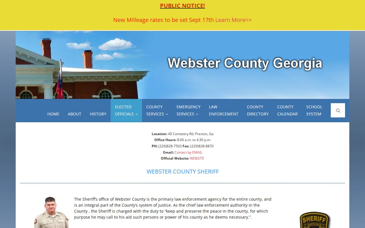 Webster County arrest warrant service by sheriff