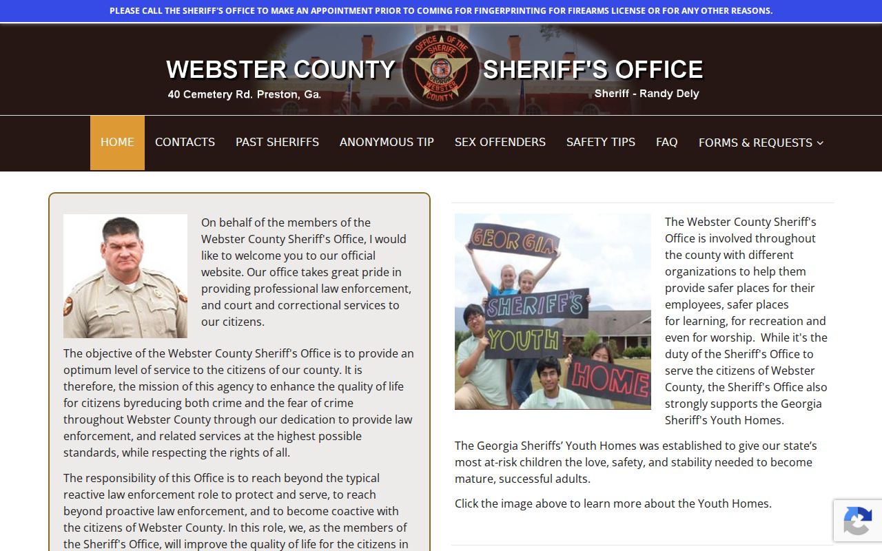 Webster County warrant records sheriff contact source